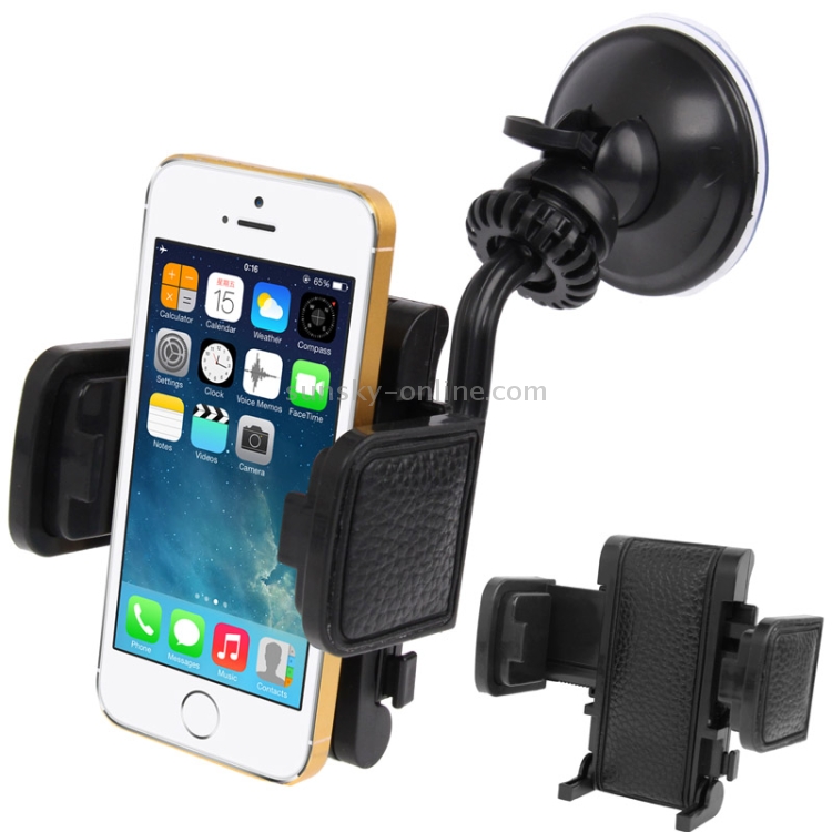 Luxury Leather Skin Dual-use (Windshield + Air Holes) Universal Car Mount / Sucker Holder with 360 Degrees Rotation 