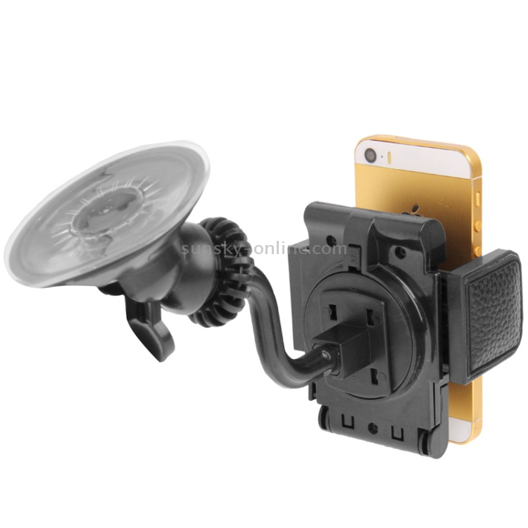 Luxury Leather Skin Dual-use (Windshield + Air Holes) Universal Car Mount / Sucker Holder with 360 Degrees Rotation 