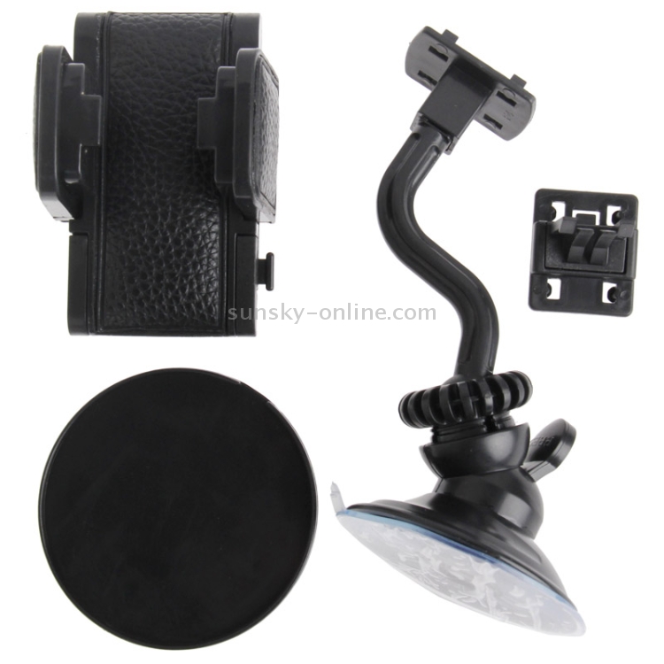 Luxury Leather Skin Dual-use (Windshield + Air Holes) Universal Car Mount / Sucker Holder with 360 Degrees Rotation 