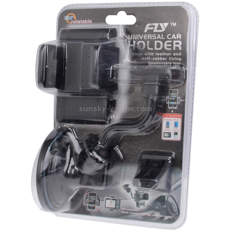 Luxury Leather Skin Dual-use (Windshield + Air Holes) Universal Car Mount / Sucker Holder with 360 Degrees Rotation 
