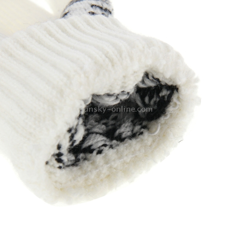 Woven Double Deer Pattern Three Finger Touch Screen Touch Gloves