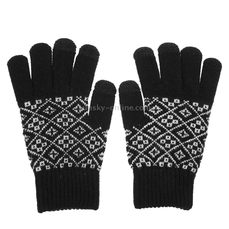 Woven Decorative Pattern Five Fingers Touch Screen Gloves for iPhone 6 & 6s / iPhone 5 & 5S & 5C, iPhone 4 & 4S / iPad / iPod touch, BlackBerry, HTC and Other Touch Screen Device(Black) Woven Decorative Pattern Five Fingers Touch Screen Gloves for iPhone 6 & 6s / iPhone 5 & 5S & 5C, iPhone 4 & 4S / iPad / iPod touch, BlackBerry, HTC and Other Touch Screen Device(Black)