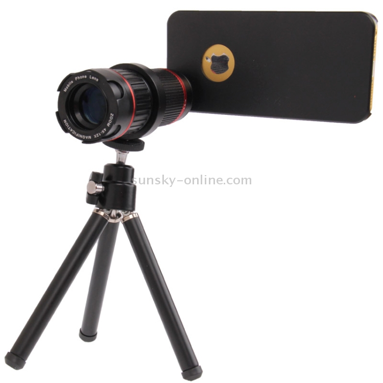 Khama 4-12X Zoom Mobile Phone Telephoto Lense for iPhone 5 & 5S(Black) Khama 4-12X Zoom Mobile Phone Telephoto Lense for iPhone 5 & 5S(Black)
