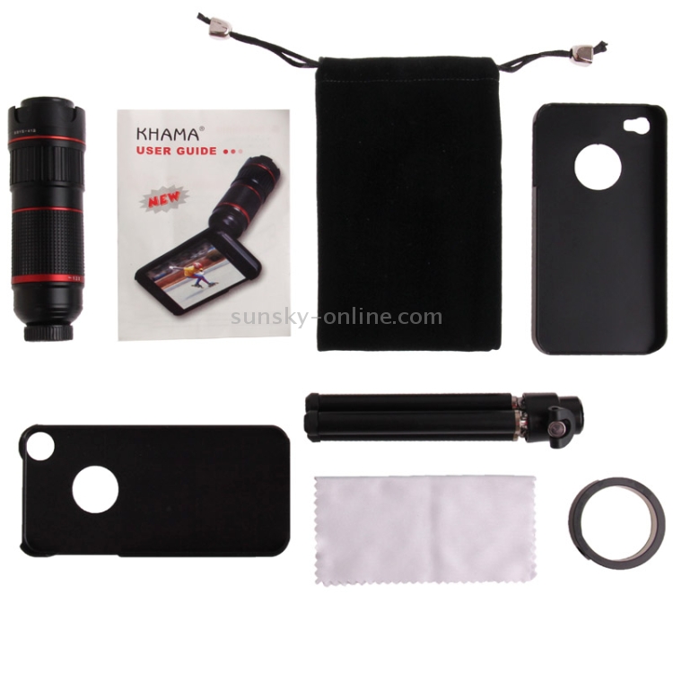 Khama 4-12X Zoom Mobile Phone Telephoto Lense for iPhone 5 & 5S(Black) Khama 4-12X Zoom Mobile Phone Telephoto Lense for iPhone 5 & 5S(Black)