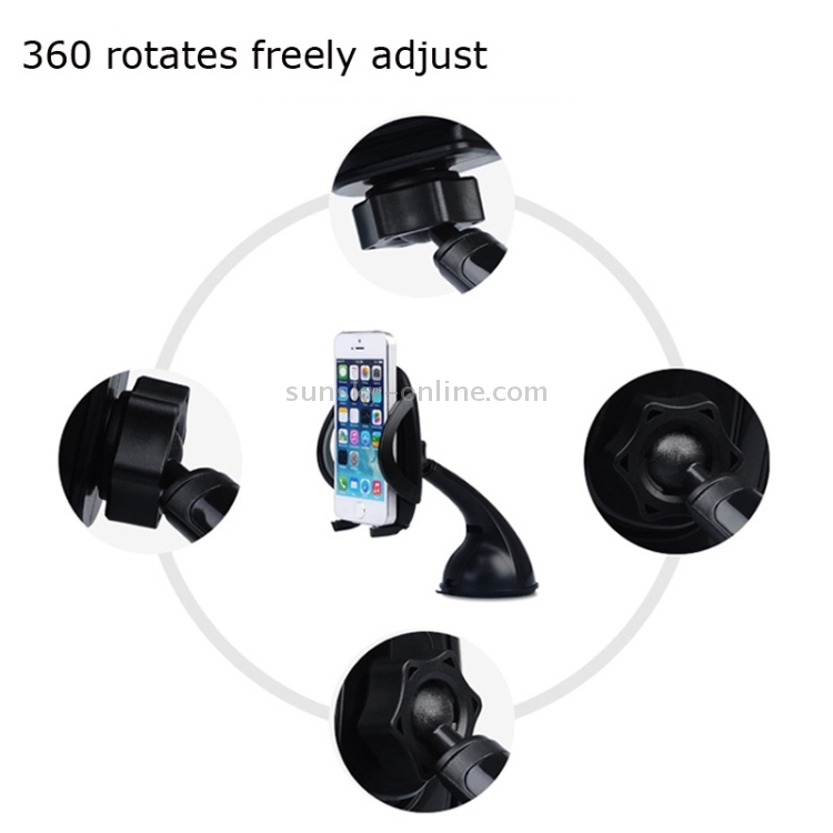 Baseus Universal Windshield Sucker Bracket Stand 360 Degree Rotating Car Mounts Holder for iPhone / Samsung / Sony(Black) Baseus Universal Windshield Sucker Bracket Stand 360 Degree Rotating Car Mounts Holder for iPhone / Samsung / Sony(Black)