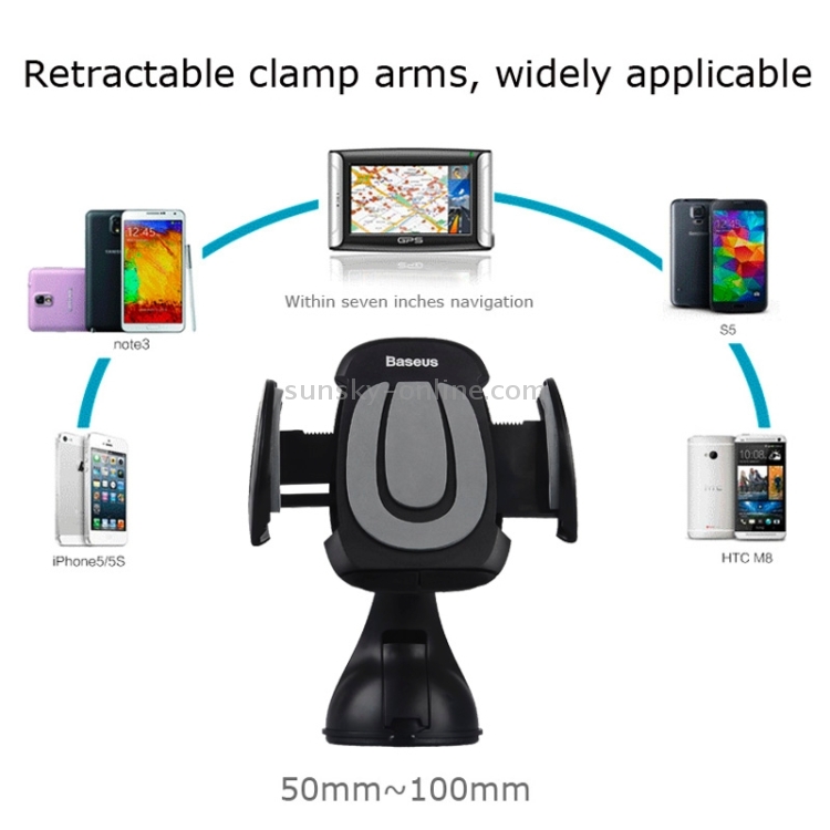 Baseus Universal Windshield Sucker Bracket Stand 360 Degree Rotating Car Mounts Holder for iPhone / Samsung / Sony(Black) Baseus Universal Windshield Sucker Bracket Stand 360 Degree Rotating Car Mounts Holder for iPhone / Samsung / Sony(Black)