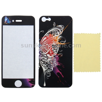 2 in 1(Front+Back) Butterfly Pattern With Dishcloth Protective Skin Sticker for iPhone 5 2 in 1(Front+Back) Butterfly Pattern With Dishcloth Protective Skin Sticker for iPhone 5