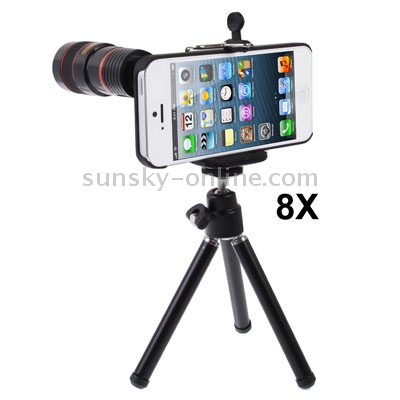 8X Optical Zoom Mobile Phone Telescope Lens with Tripod + Plastic Case for iPhone 5 8X Optical Zoom Mobile Phone Telescope Lens with Tripod + Plastic Case for iPhone 5