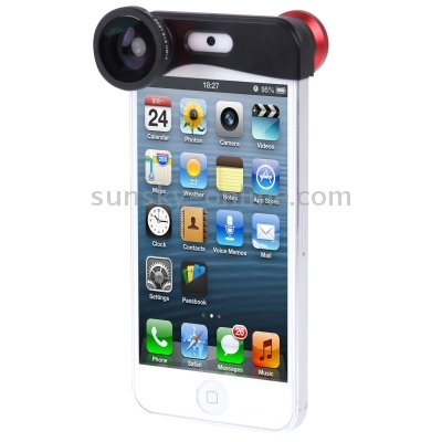 3 in 1 Camera Lens Kits (180 Degree Fisheye Lens + Super Wide Lens + Macro Lens) for iPhone 5(Red) 3 in 1 Camera Lens Kits (180 Degree Fisheye Lens + Super Wide Lens + Macro Lens) for iPhone 5(Red)