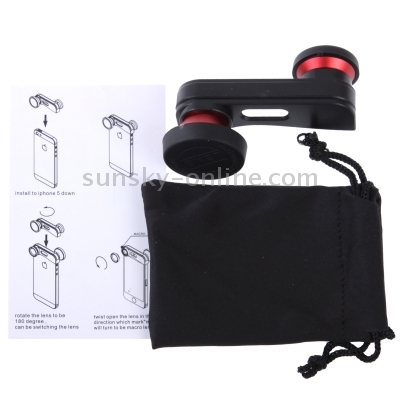 3 in 1 Camera Lens Kits (180 Degree Fisheye Lens + Super Wide Lens + Macro Lens) for iPhone 5(Red) 3 in 1 Camera Lens Kits (180 Degree Fisheye Lens + Super Wide Lens + Macro Lens) for iPhone 5(Red)