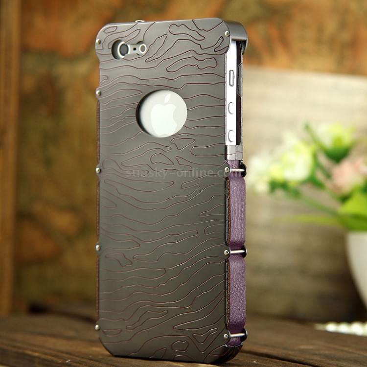 Showkoo Armor Series Hand Carved Aluminum Metal Bumper + Leather Case for iPhone 5 & 5S Showkoo Armor Series Hand Carved Aluminum Metal Bumper + Leather Case for iPhone 5 & 5S