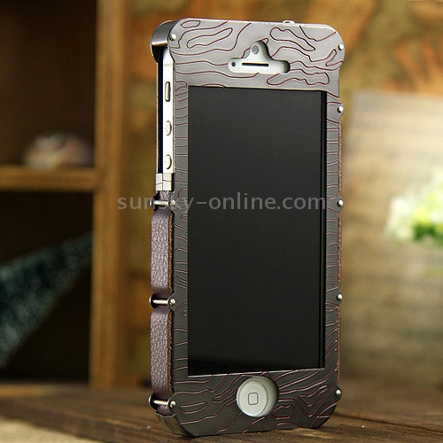 Showkoo Armor Series Hand Carved Aluminum Metal Bumper + Leather Case for iPhone 5 & 5S Showkoo Armor Series Hand Carved Aluminum Metal Bumper + Leather Case for iPhone 5 & 5S
