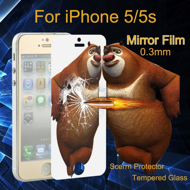 0.3mm 2.5D Explosion-proof Mirror Screen Tempered Glass Film for iPhone 5 & 5S & 5C 0.3mm 2.5D Explosion-proof Mirror Screen Tempered Glass Film for iPhone 5 & 5S & 5C