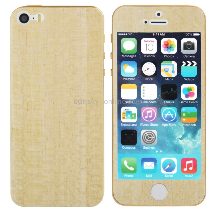 Pear Wood Front & Back Protective Skin Sticker for iPhone 5 & 5S Pear Wood Front & Back Protective Skin Sticker for iPhone 5 & 5S