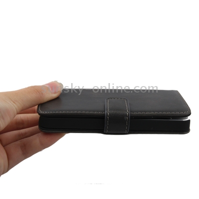  Leather Case with Credit Card Slots & Holder for iPhone 5 & 5S(Black)