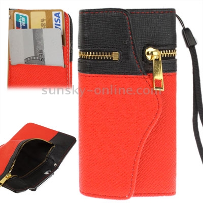 Zipper Double-open Style Leather Case with Credit Card Slot & Lanyard for iPhone 5 & 5s & SE & SE (Black + Red) Zipper Double-open Style Leather Case with Credit Card Slot & Lanyard for iPhone 5 & 5s & SE & SE (Black + Red)