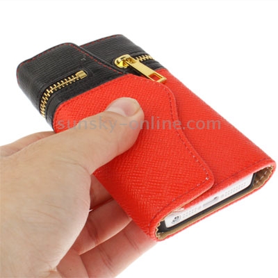 Zipper Double-open Style Leather Case with Credit Card Slot & Lanyard for iPhone 5 & 5s & SE & SE (Black + Red) Zipper Double-open Style Leather Case with Credit Card Slot & Lanyard for iPhone 5 & 5s & SE & SE (Black + Red)