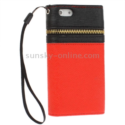 Zipper Double-open Style Leather Case with Credit Card Slot & Lanyard for iPhone 5 & 5s & SE & SE (Black + Red) Zipper Double-open Style Leather Case with Credit Card Slot & Lanyard for iPhone 5 & 5s & SE & SE (Black + Red)