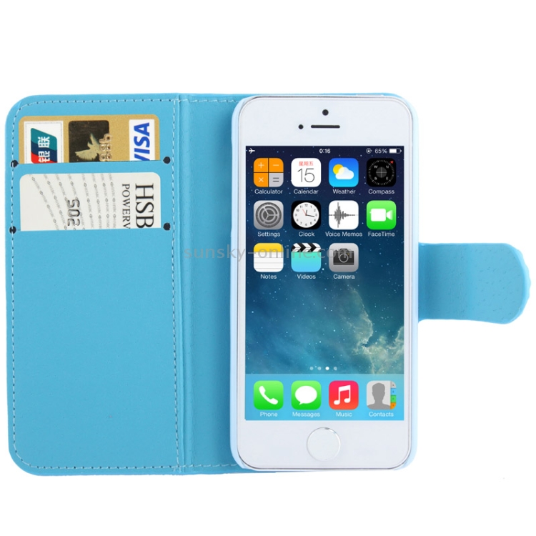 Rubbery Diamond Encrusted Horizontal Flip Leather Case with Credit Card Slots for iPhone 5 & 5s & SE & SE (Blue) Rubbery Diamond Encrusted Horizontal Flip Leather Case with Credit Card Slots for iPhone 5 & 5s & SE & SE (Blue)