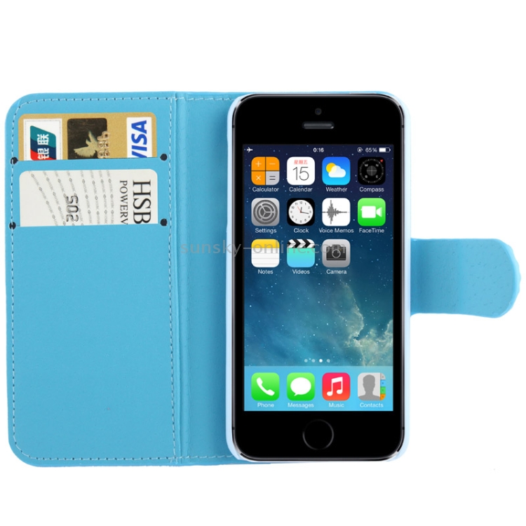 Rubbery Diamond Encrusted Horizontal Flip Leather Case with Credit Card Slots for iPhone 5 & 5s & SE & SE (Blue) Rubbery Diamond Encrusted Horizontal Flip Leather Case with Credit Card Slots for iPhone 5 & 5s & SE & SE (Blue)