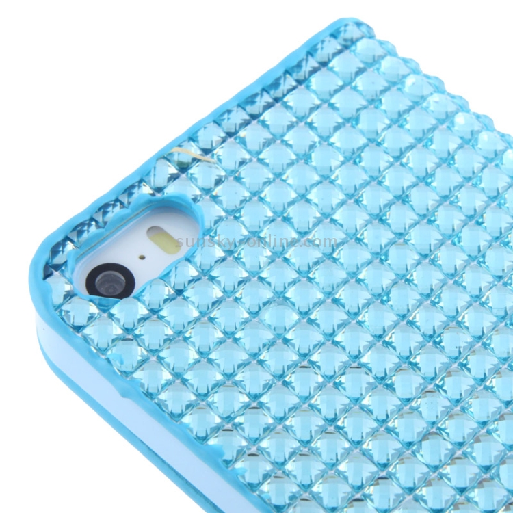 Rubbery Diamond Encrusted Horizontal Flip Leather Case with Credit Card Slots for iPhone 5 & 5s & SE & SE (Blue) Rubbery Diamond Encrusted Horizontal Flip Leather Case with Credit Card Slots for iPhone 5 & 5s & SE & SE (Blue)