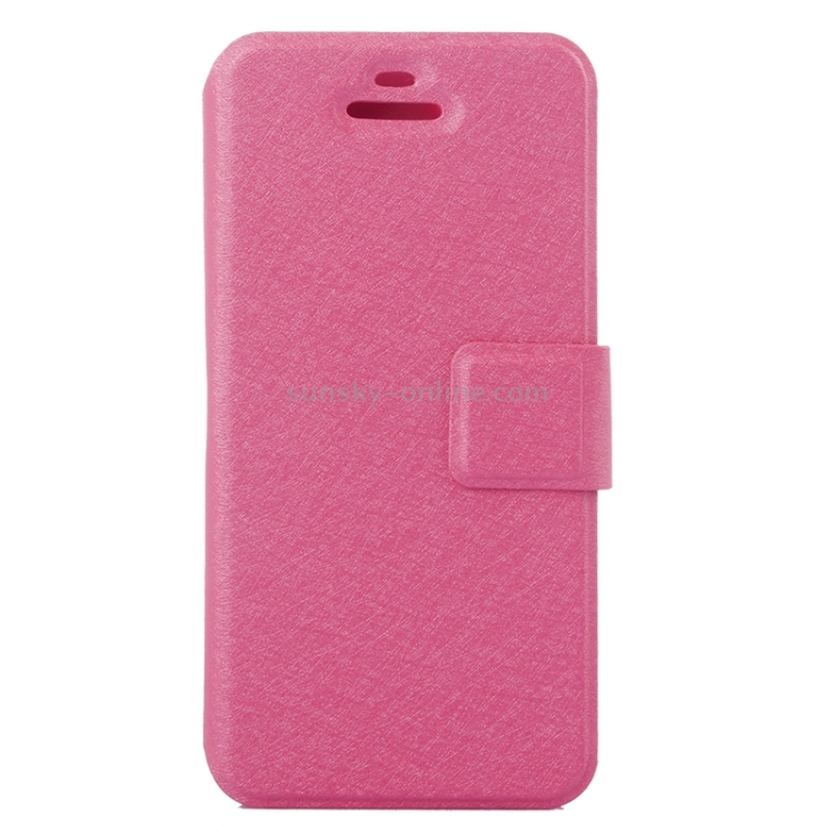 Silk Texture Leather Case with Credit Card Slot & Holder for iPhone 5 & 5s & SE & SE(Magenta) Silk Texture Leather Case with Credit Card Slot & Holder for iPhone 5 & 5s & SE & SE(Magenta)