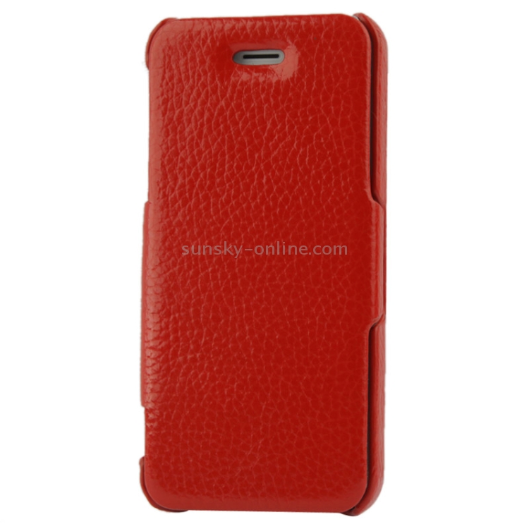 Thermal Styling Litchi Texture Flip Top-grain Genuine Leather Case for iPhone 5 & 5s & SE & SE (Red) Thermal Styling Litchi Texture Flip Top-grain Genuine Leather Case for iPhone 5 & 5s & SE & SE (Red)