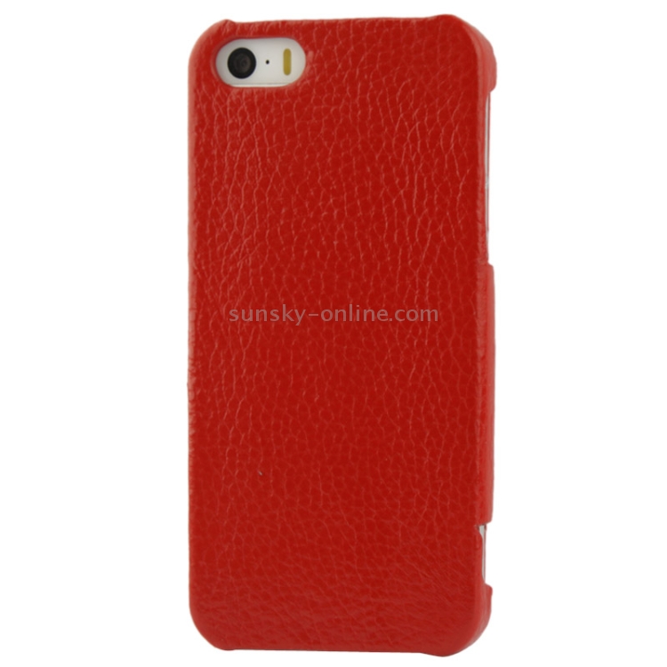 Thermal Styling Litchi Texture Flip Top-grain Genuine Leather Case for iPhone 5 & 5s & SE & SE (Red) Thermal Styling Litchi Texture Flip Top-grain Genuine Leather Case for iPhone 5 & 5s & SE & SE (Red)