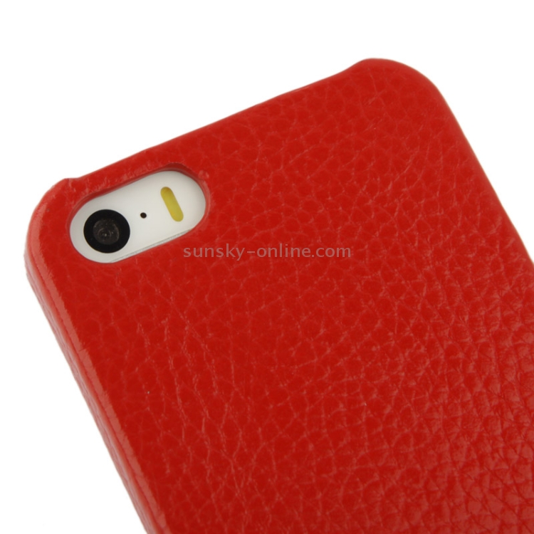 Thermal Styling Litchi Texture Flip Top-grain Genuine Leather Case for iPhone 5 & 5s & SE & SE (Red) Thermal Styling Litchi Texture Flip Top-grain Genuine Leather Case for iPhone 5 & 5s & SE & SE (Red)