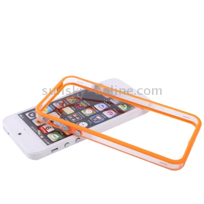 Transparent Plastic Bumper Frame with Buttons for iPhone 5 (Orange) Transparent Plastic Bumper Frame with Buttons for iPhone 5 (Orange)