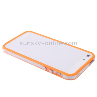 Transparent Plastic Bumper Frame with Buttons for iPhone 5 (Orange) Transparent Plastic Bumper Frame with Buttons for iPhone 5 (Orange)