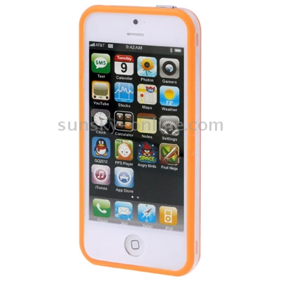 Transparent Plastic Bumper Frame with Buttons for iPhone 5 (Orange) Transparent Plastic Bumper Frame with Buttons for iPhone 5 (Orange)