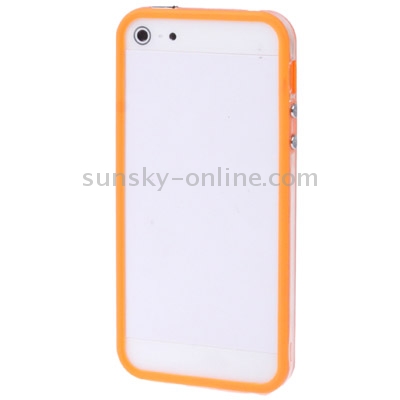 Transparent Plastic Bumper Frame with Buttons for iPhone 5 (Orange) Transparent Plastic Bumper Frame with Buttons for iPhone 5 (Orange)