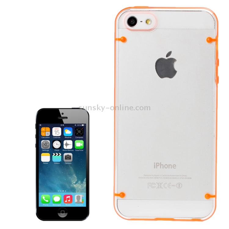 Transparent Plastic + TPU Frame Case for iPhone 5 & 5s & SE (Orange) Transparent Plastic + TPU Frame Case for iPhone 5 & 5s & SE (Orange)