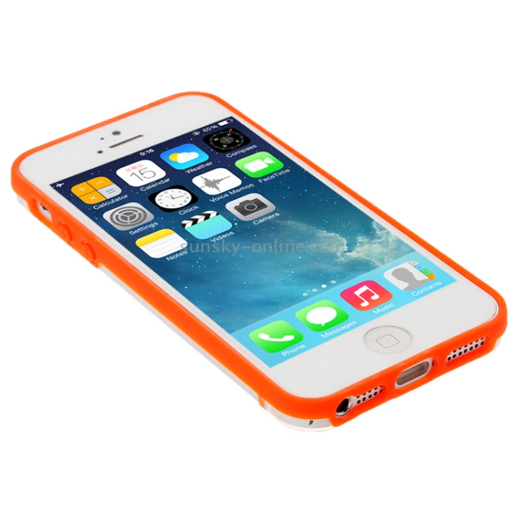 Transparent Plastic + TPU Frame Case for iPhone 5 & 5s & SE (Orange) Transparent Plastic + TPU Frame Case for iPhone 5 & 5s & SE (Orange)