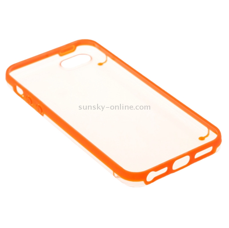 Transparent Plastic + TPU Frame Case for iPhone 5 & 5s & SE (Orange) Transparent Plastic + TPU Frame Case for iPhone 5 & 5s & SE (Orange)