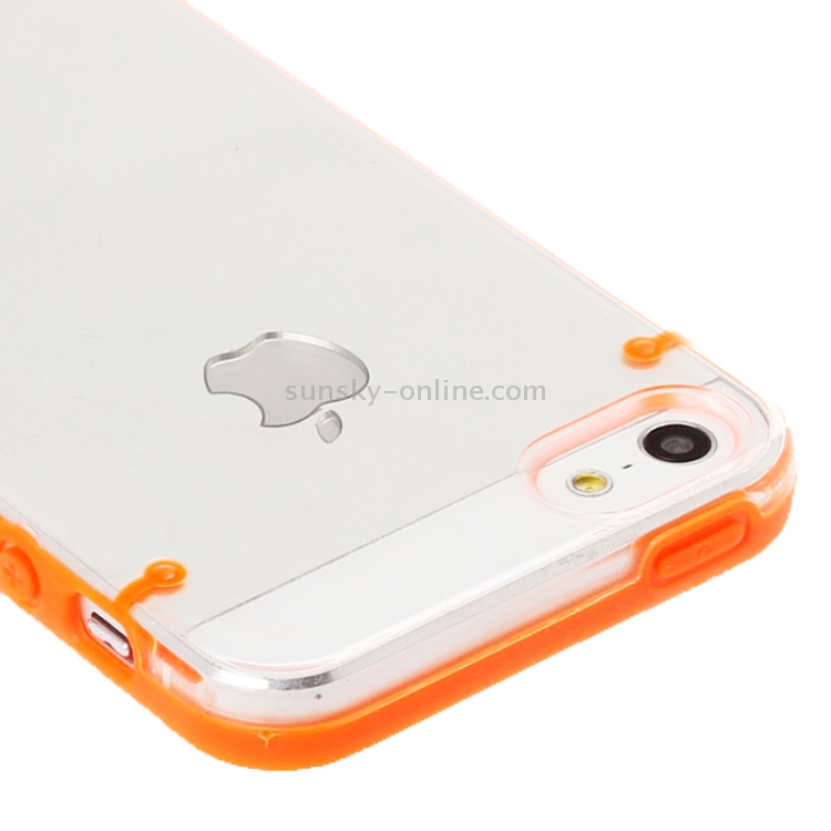 Transparent Plastic + TPU Frame Case for iPhone 5 & 5s & SE (Orange) Transparent Plastic + TPU Frame Case for iPhone 5 & 5s & SE (Orange)