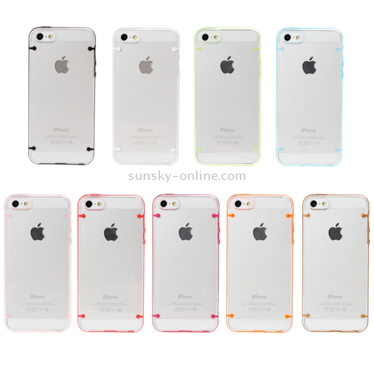 Transparent Plastic + TPU Frame Case for iPhone 5 & 5s & SE (Orange) Transparent Plastic + TPU Frame Case for iPhone 5 & 5s & SE (Orange)