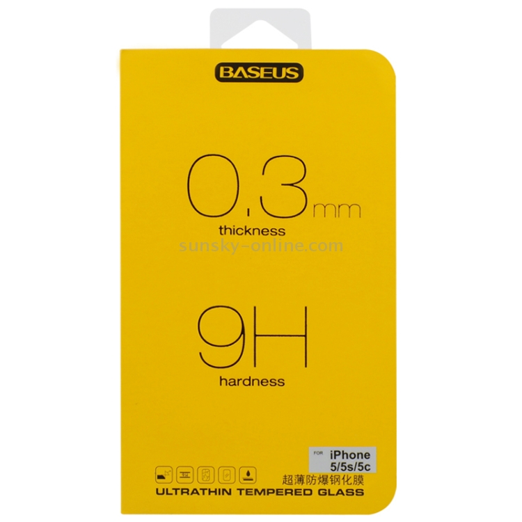 Baseus Ultrathin 0.3mm Explosion-proof Tempered Glass Protection Screen Guard for iPhone 5 & 5S Baseus Ultrathin 0.3mm Explosion-proof Tempered Glass Protection Screen Guard for iPhone 5 & 5S