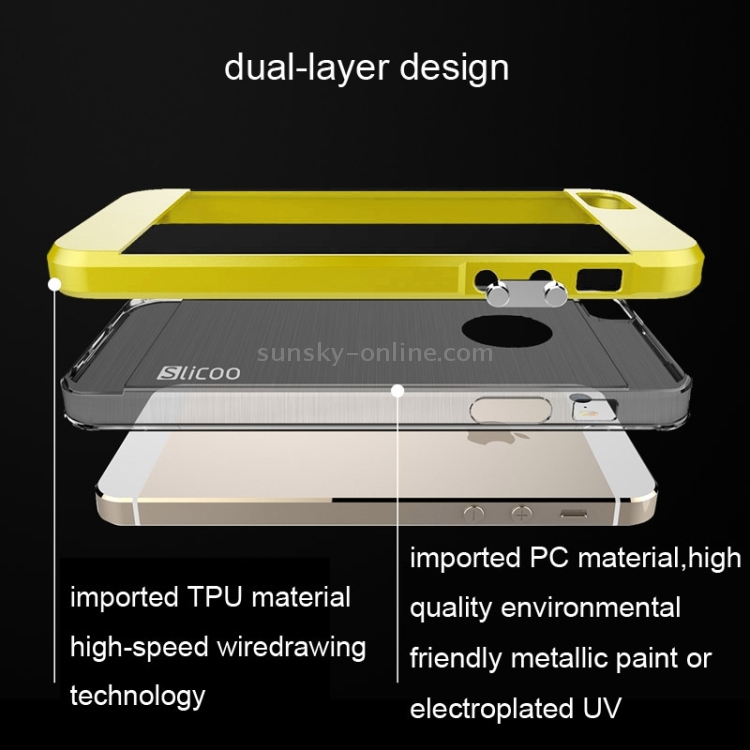 Slicoo Brushed Texture Electroplating Combination Case for iPhone 5S(Gold) Slicoo Brushed Texture Electroplating Combination Case for iPhone 5S(Gold)
