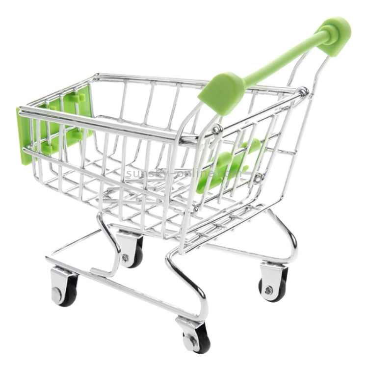 Universal Mini Grocery Shopping Cart Style Desktop Storage Box / Holder(Green) Universal Mini Grocery Shopping Cart Style Desktop Storage Box / Holder(Green)