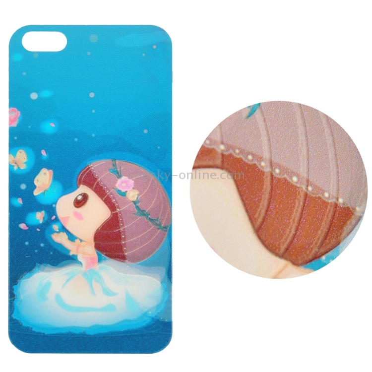 0.3mm Cartoon Girl Pattern Embossed Fluorescent Front + Back Tempered Glass Screen Protector for iPhone 5 & 5S 0.3mm Cartoon Girl Pattern Embossed Fluorescent Front + Back Tempered Glass Screen Protector for iPhone 5 & 5S
