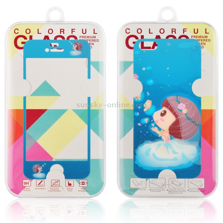 0.3mm Cartoon Girl Pattern Embossed Fluorescent Front + Back Tempered Glass Screen Protector for iPhone 5 & 5S 0.3mm Cartoon Girl Pattern Embossed Fluorescent Front + Back Tempered Glass Screen Protector for iPhone 5 & 5S