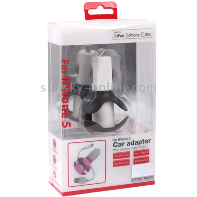 5V 1A High Performance 8-pin Car Charger with Cable Winder Function for iPhone 5 / iPod touch 5 / 6 (1m 8pin USB Sync Cable include), Black 5V 1A High Performance 8-pin Car Charger with Cable Winder Function for iPhone 5 / iPod touch 5 / 6 (1m 8pin USB Sync Cable include), Black