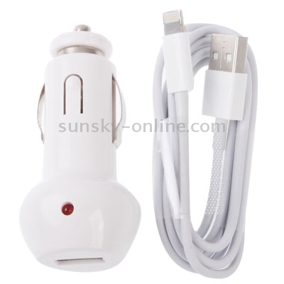 5V 1.2A Car Charger with USB to 8 Pin Cable for iPhone 5 / iPod touch 5 / 6, Cable Length: 1m 5V 1.2A Car Charger with USB to 8 Pin Cable for iPhone 5 / iPod touch 5 / 6, Cable Length: 1m