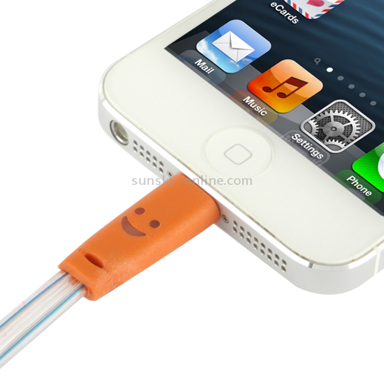 7-colors Luminescence USB Charge / Data Transfer Cable with Smile Face, Suitable for iPhone 6 & 6 Plus, iPhone 5 & 5S & 5C, iPad Air, Support iOS 8.3(Orange) 7-colors Luminescence USB Charge / Data Transfer Cable with Smile Face, Suitable for iPhone 6 & 6 Plus, iPhone 5 & 5S & 5C, iPad Air, Support iOS 8.3(Orange)