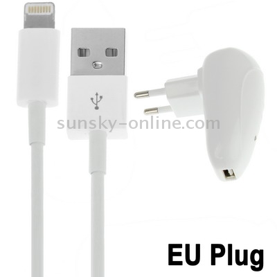 2 in 1 EU Plug Home Charger + 8 Pin Cable Travel Kit 2 in 1 EU Plug Home Charger + 8 Pin Cable Travel Kit
