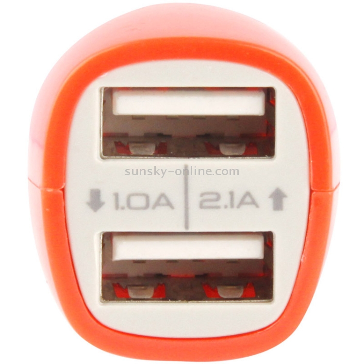 2.1A & 1.0A Dual USB Car Charger Adapter for iPhone 5 / iPad mini / mini 2 Retina / iPod touch 5 / 6, Samsung i9500 / i9200 / HTC / LG / Sony / Nokia and other USB Device(Red) 2.1A & 1.0A Dual USB Car Charger Adapter for iPhone 5 / iPad mini / mini 2 Retina / iPod touch 5 / 6, Samsung i9500 / i9200 / HTC / LG / Sony / Nokia and other USB Device(Red)