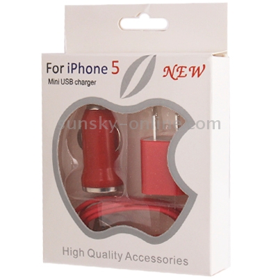 3 in 1 (5V 1A US Plug Travel Charger Adapter + Car Charger + 22cm 8-pin Sync Charge Cable) for iPhone 6 & 6 Plus, iPhone 5 / iPod Touch 5(Red) 3 in 1 (5V 1A US Plug Travel Charger Adapter + Car Charger + 22cm 8-pin Sync Charge Cable) for iPhone 6 & 6 Plus, iPhone 5 / iPod Touch 5(Red)