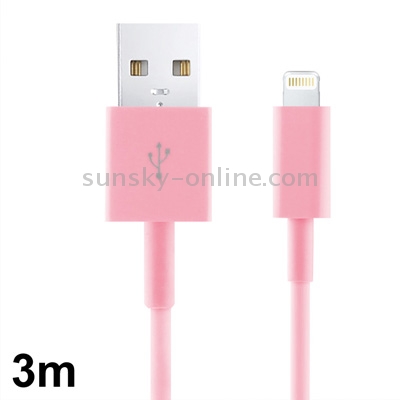 8 Pin Colorful USB Data Transfer / Charging Sync Cable for iPhone 8 / 8 Plus, iPhone 7 & 7 Plus, iPhone 6 & 6 Plus, iPhone 5 & 5S & 5C, iPad Air, Length: 3m(Pink) 8 Pin Colorful USB Data Transfer / Charging Sync Cable for iPhone 8 / 8 Plus, iPhone 7 & 7 Plus, iPhone 6 & 6 Plus, iPhone 5 & 5S & 5C, iPad Air, Length: 3m(Pink)